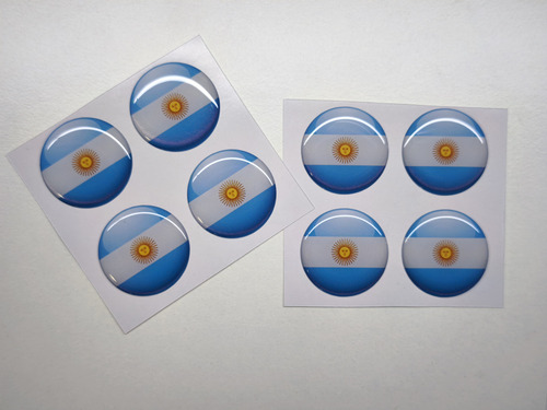 Sticker De Resina Dome Bandera Argentina X4u. Redondo