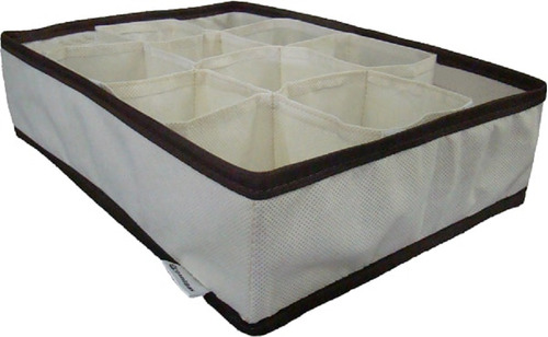 Organizador De Gavetas 27x36 C/ 12 Divisões Bege/marrom