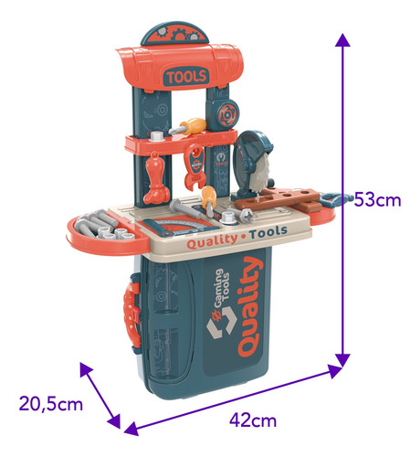 Bancada Maleta De Ferramentas Infantil Top Tools Replay Kids