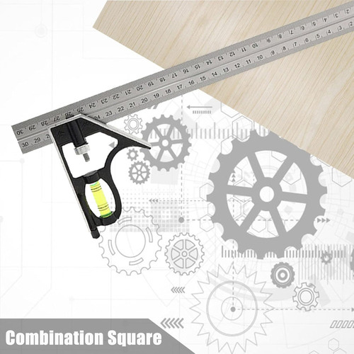 Esquadro Combinado Inox C/ Nivel Regua 300mm 12 Polegadas