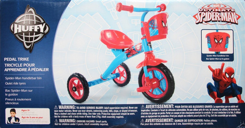 Triciclo Montable De Pedales De Niño Huffy Marvel Spiderman