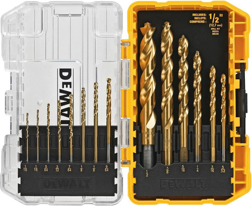 Juego De 14 Brocas Dewalt Dw1354 Recubiertas De Titanio