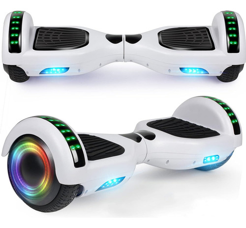Hoverboard Overboard Skate Elétrico Bluetooth Com Led Branco