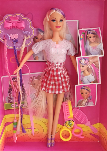 Imagen 1 de 2 de Muñeca Peinados Niña Set De Juguetes Para Niña + Accesorios