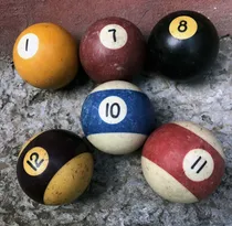 Comprar T-6 Antiguas Bolas De Pool - 3 Bolas Lisas Y 3 Bolas Rayadas