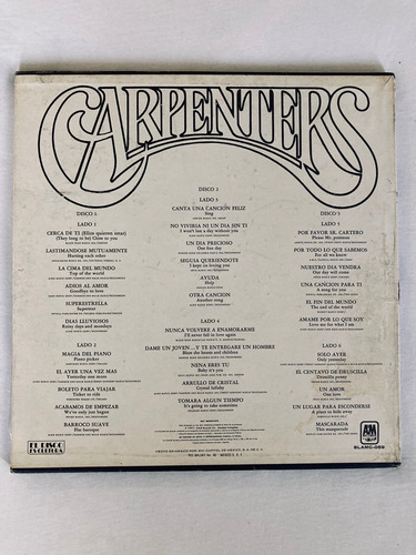 Carpenters / Carpenters Lp Vinilo X3 1975 Mx (Usado)