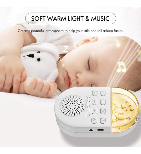 Baby Sound Machine White Noise Sleep Champine, Suave Y Cálid