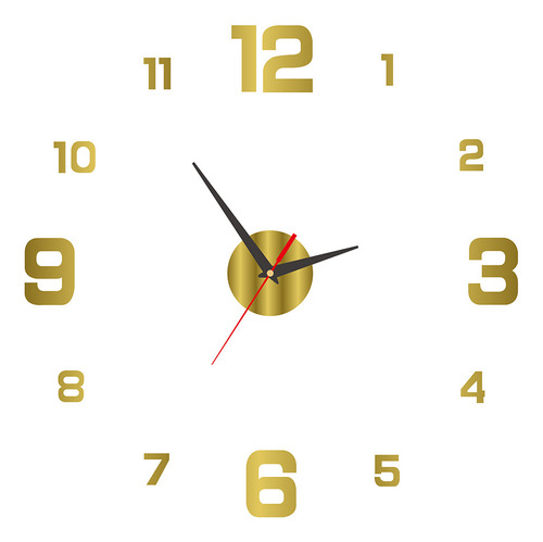 S Reloj De Pared Con Decoración 3d, 40 Cm, Color Dorado,