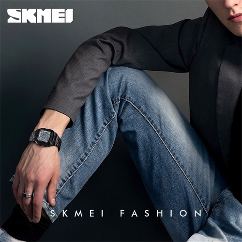 Relógio Skmei Moda Masculino Digital Ouro Escuro