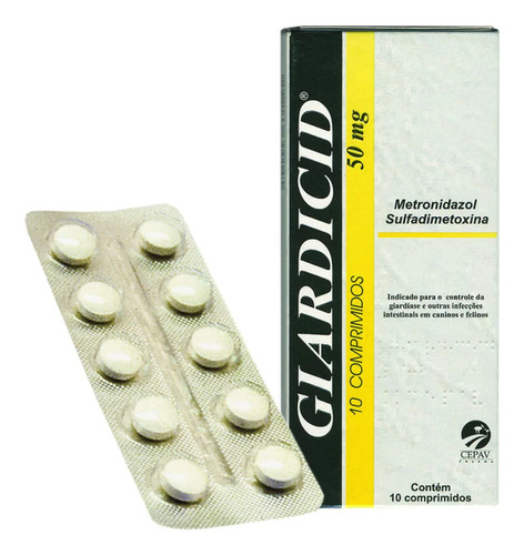 Giardicid 50mg 10 Comprimidos Cepav Cães E Gatos Giardíase