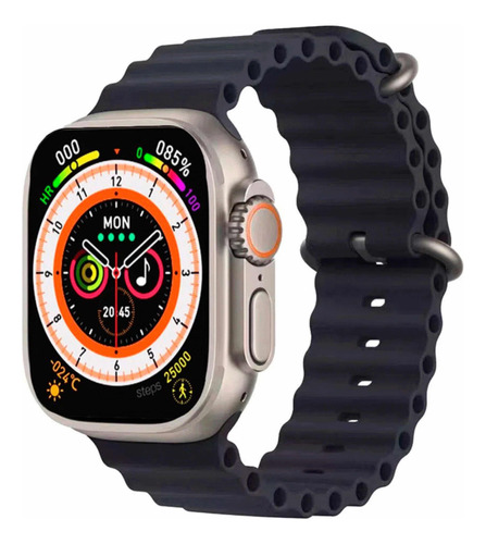 Relógio Smartwatch Blulory Ultra Max 49mm Cor Da Caixa Blanco Cor Da Pulseira Preto Cor Do Bisel Verde-escuro Desenho Da Pulseira Borracha