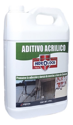 Hidrolock Aditivo Acrílico T-3.785lt Color Blanco