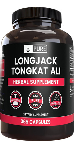 Suplemento Longjack Tongkat Ali 365 Capsulas Pure Hecho Usa