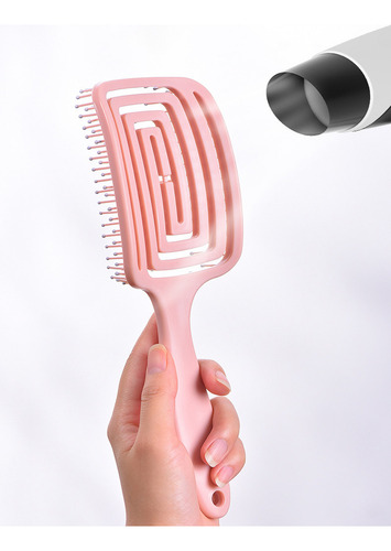 Cepillo De Cadello1 Pieza Peine De Laca Elástica De Unicolor Rosa