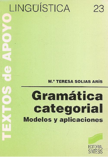 Libro Gramatica Categorial, Modelos Y Aplicaciones De Ma Ter