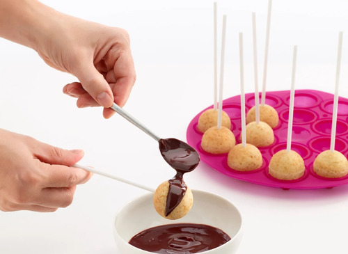 Molde De Silicona Cake Pops Lekue Profesional De 18 Esferas