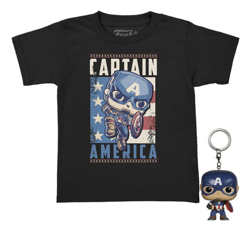 Capitán America Funko Y Playera Set Marvel Talla Xs