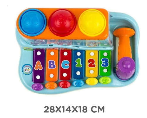 Imagen 5 de 10 de Xilofon Infantil Para Bebe Con Martillo Ok Baby