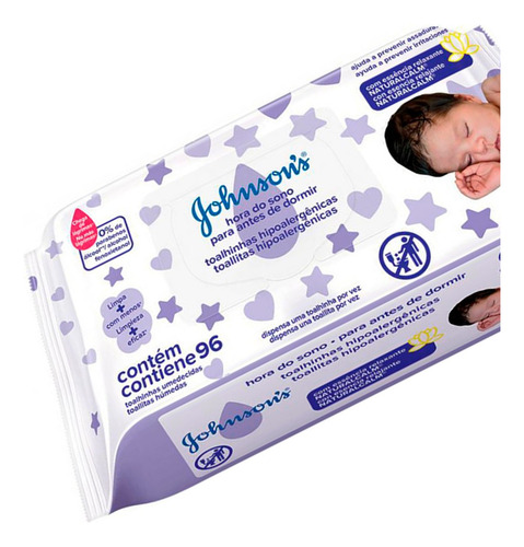 Johnson's Baby X6 Toallitas Húmedas Antes De Dormir 96u 6c