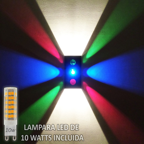 Imagen 1 de 8 de Aplique Bidireccional Modero Bar Tri Color C Lampara Led 10w