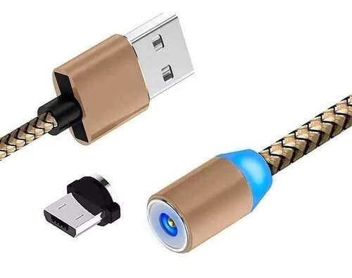 Cable Magnetico Iman Cargador Micro Usb Mallado