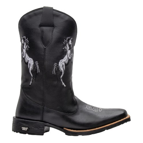 Bota Country Texana Couro Cano Longo Rodeio Cavalos Oferta