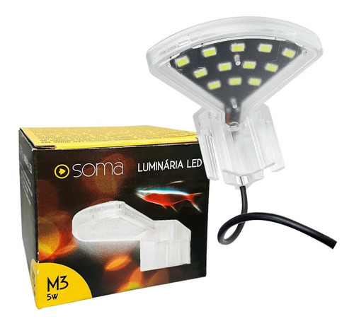 Luminaria De Canto Led Soma M3 Transparente 5w Led Branco