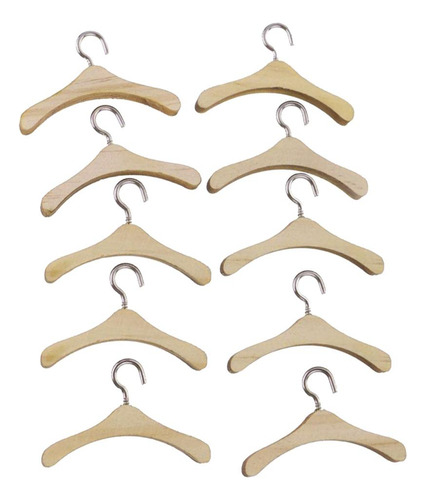3 Perchas De Madera Para Casa De Muñecas Con Gancho De 12