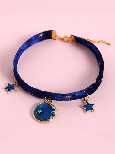 Collar Gato Astrologia Color Azul Astros Tamaño Del Collar Small
