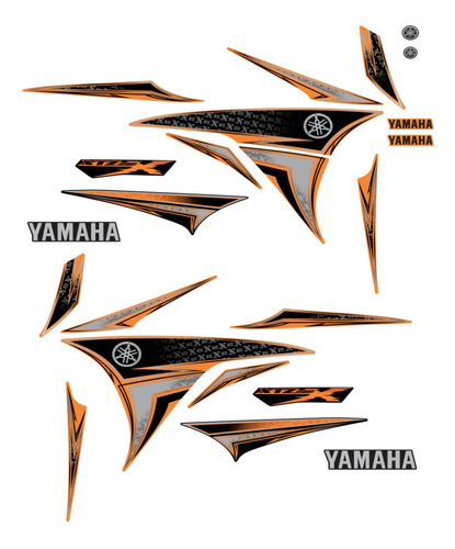 Kit Completo Adesivos Faixa Yamaha Xtz 250x 2010 Laranja