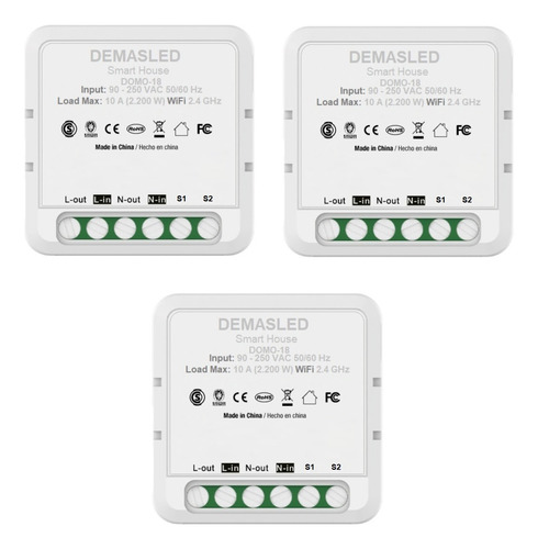 Pack 3 Interruptores Inteligentes Wifi Smart Switch Domótica
