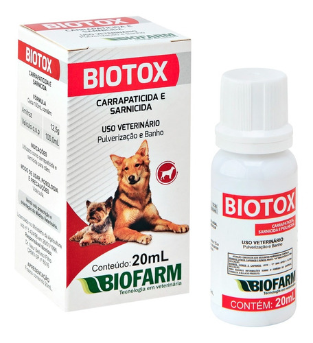 Biotox 20ml Banho Em Caes (amitraz)carrapatos,pulgas,sarnas