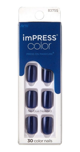 Kiss Impress Color Uñas De Color 016 Never Too Navy 30