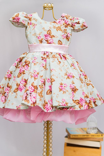 Vestido Infantil Com Laço Nas Costas
