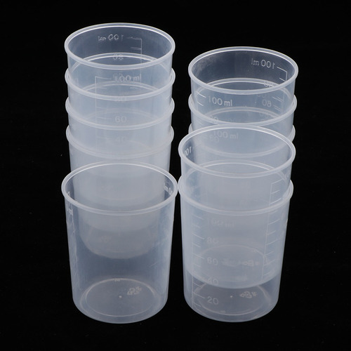 Imagen 9 de 11 de 10 Vasos Medidores De Plástico, Tazas Graduadas De 100 Ml P