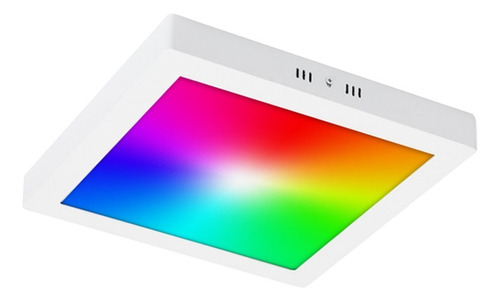 Painel Plafon 18w Led Quadrado Sobrepor Rgb Inteligente Cor Branco