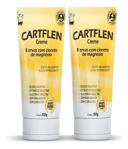  2x Cartflen Creme Massagem Cloreto De Magnesio