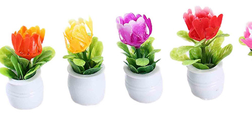 5x Mini Maceta Casa De Muñecas Planta Bonsái En Miniatura
