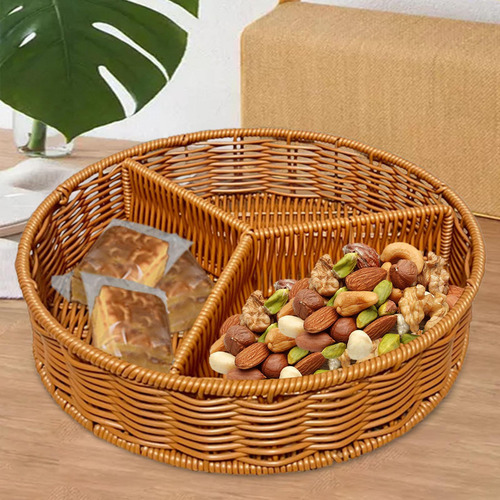 Cesta De Frutas De Ratán Bandeja De Pan Bande 28 Cmx6cm