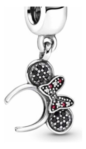 Dije Charm Colgante En Plata Detalles Pave Vincha Minnie 