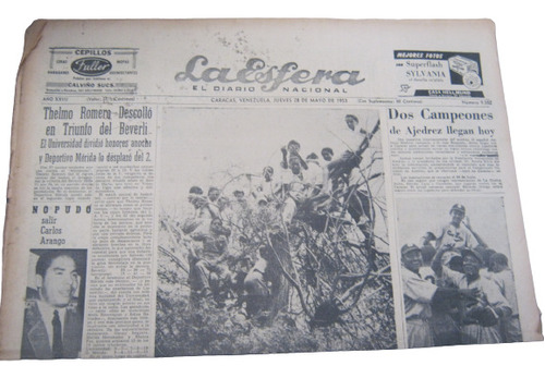 Periodico La Esfera Jueves 28 De Mayo De 1953 Original