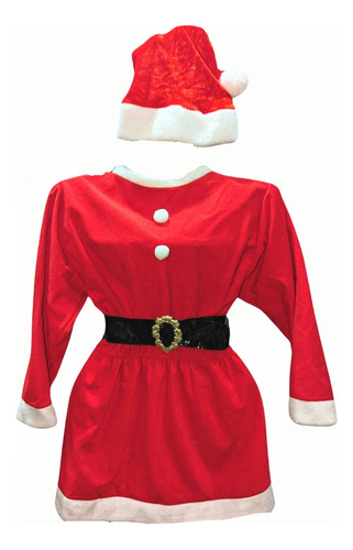 Disfraz Vestido De Santa Claus Niña Navidad Pastorelas Completo