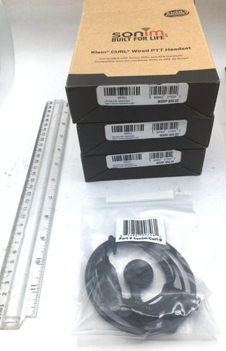 Klein Sonim Lot Of 3 Curl Wired Ptt Headset Xp5s & Xp8 H Aac