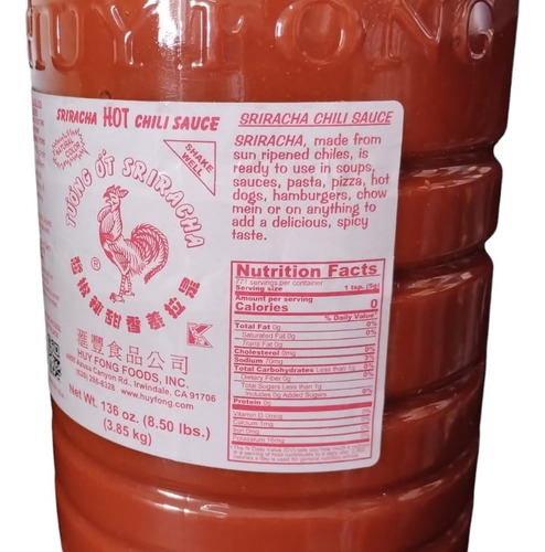 Salsa Sriracha Galón 3.5l
