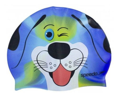 Touca Speedo Dog Cap Infantil - Azul E Verde
