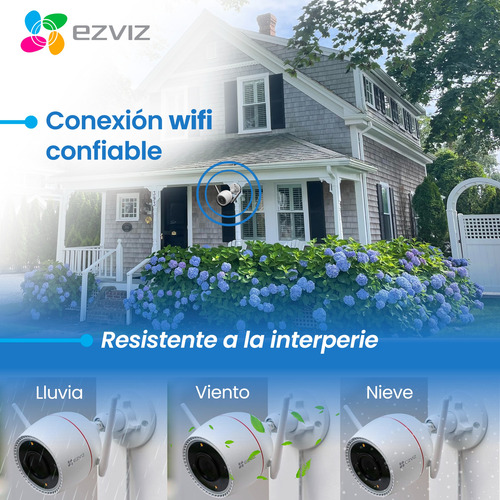 Kit 3 Cámaras Seguridad Ezviz Wifi Exterior Color 4mp +64gb
