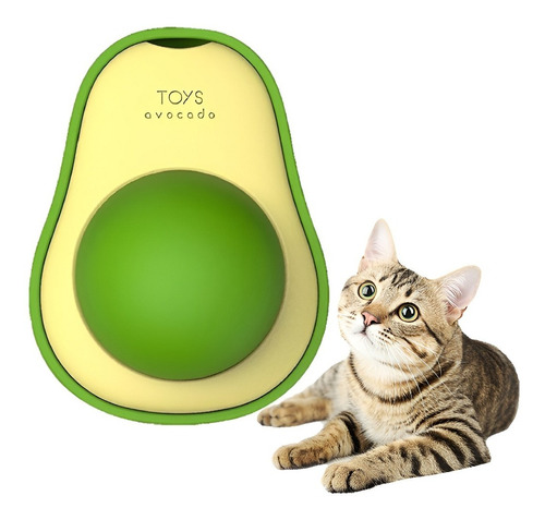 Juguete Catnip Para Gato Bola Giratoria Palta Adhesiva Pared