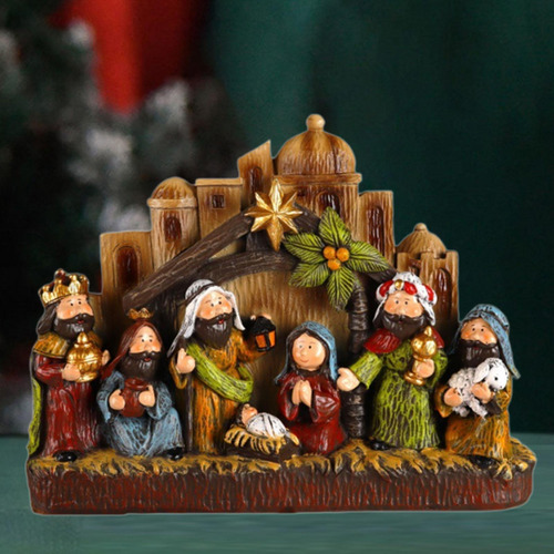 Belén Navideño Iluminado En Miniatura, Regalo De Navidad,