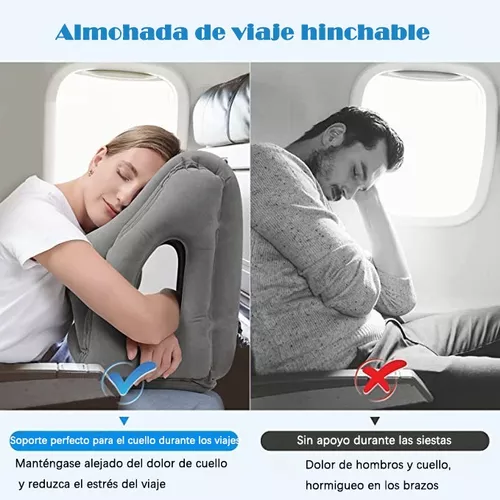 Almohada inflable de viaje, almohada de cuello de viaje multifunción para  avión para evitar dolor de cuello y hombros, soporte para la cabeza,  cuello