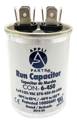 Condensador/ Capacitor De Marcha 6 Mfd 370-450vac Redondo